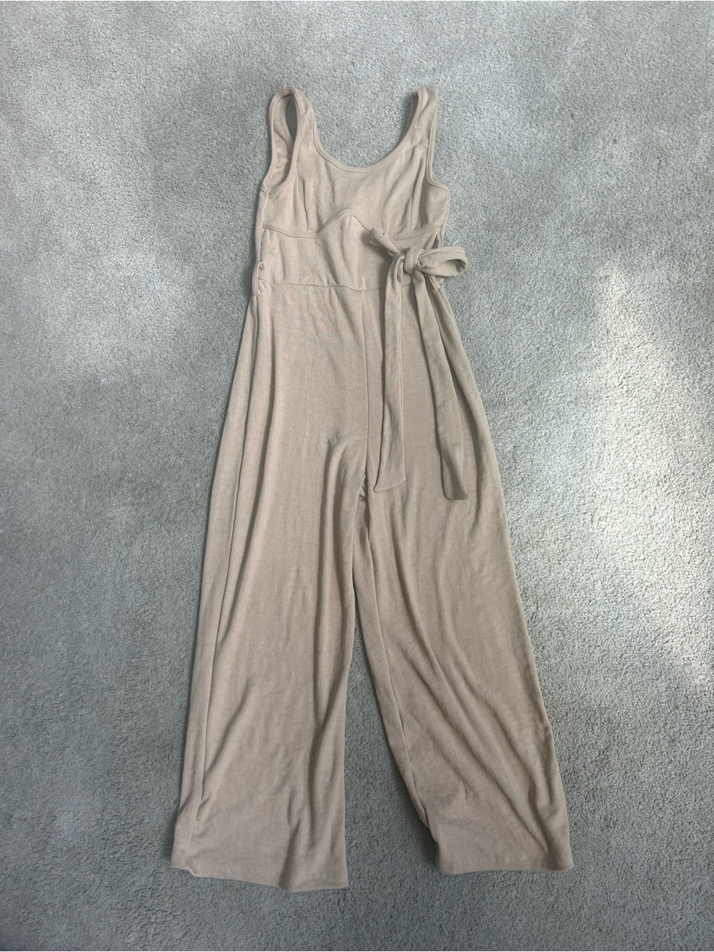 Wide-Leg Jumpsuit with Waist Tie